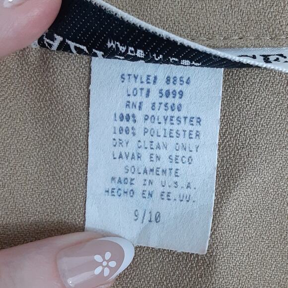 Vintage 90s Waist Coat Vest Camel Sleeveless Top Button Up Notch Collar Minimal - Picture 6 of 9